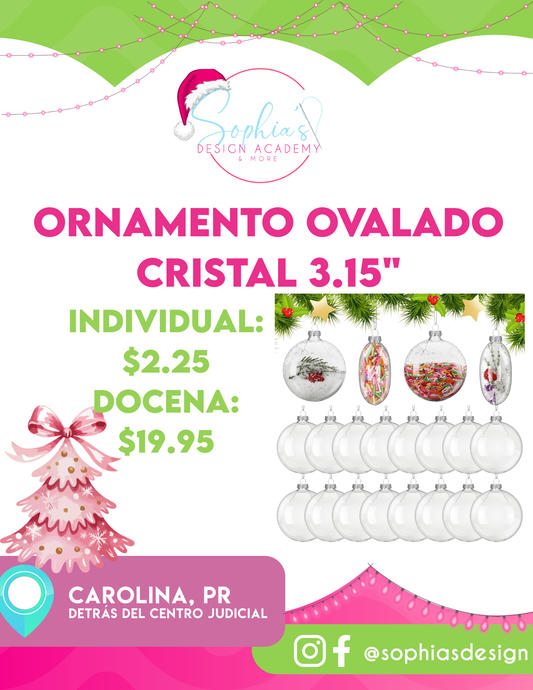 Ornamento ovalado cristal 3.15