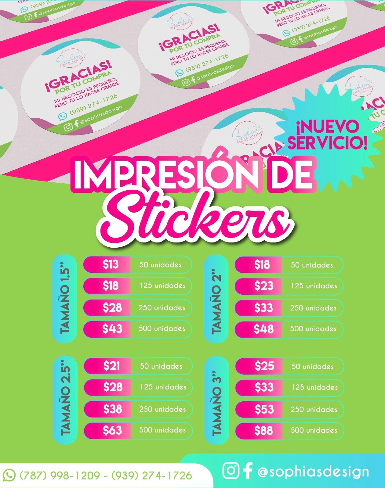 STICKERS IMPRESOS 3 pulgadas