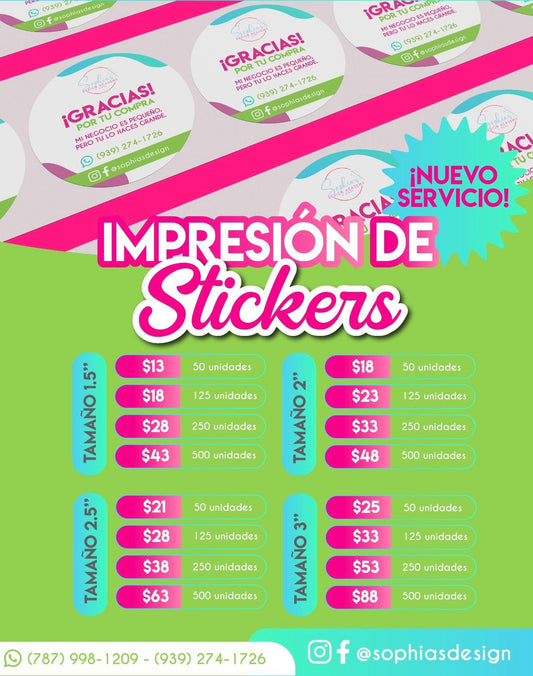 STICKERS IMPRESOS 3 pulgadas