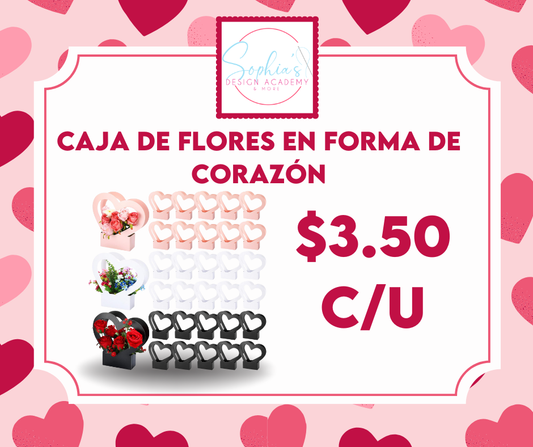 CAJA DE FLORES EN FORMA DE CORAZóN