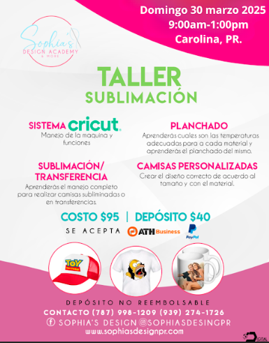 Taller Sublimación - Domingo 30 de marzo de 2025 (9:00 am a 1:00 pm)