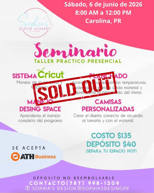Taller Básico Cricut Práctico Presencial - Sábado 6 de junio de 2026 (8:00 am a 12:00 pm) - SOLD OUT