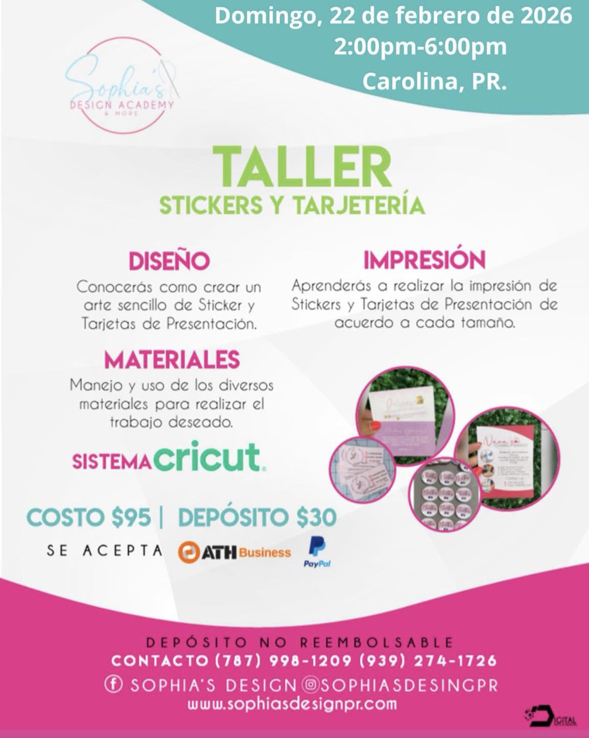 Taller Sticker y Tarjetería - Domingo 22 de febrero de 2026 (2:00 p.m. a 6:00 p.m.)
