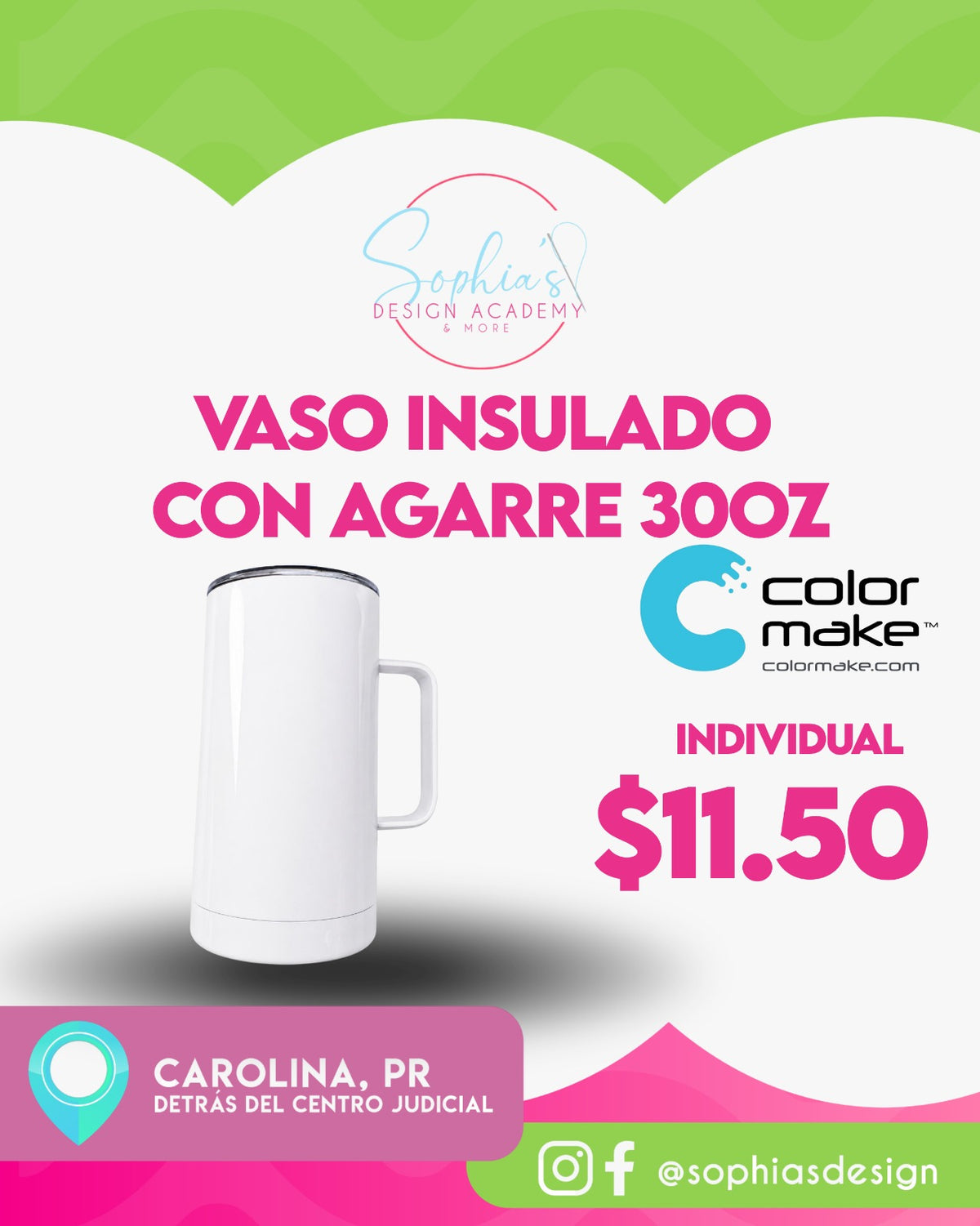 vaso insulado con agarre 30oz Color Make