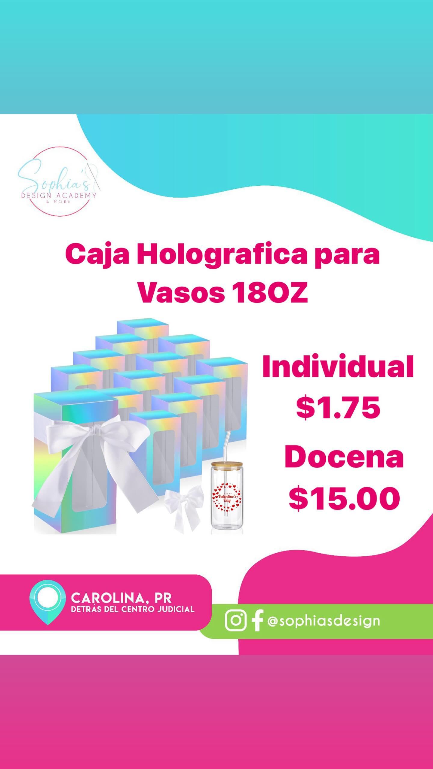 Caja Holográfica para Vasos Skinny 12,16,18OZ