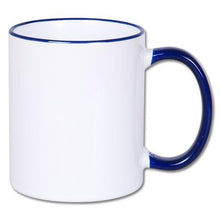 Load image into Gallery viewer, 11 oz Colored Rim and Handle Mug.

